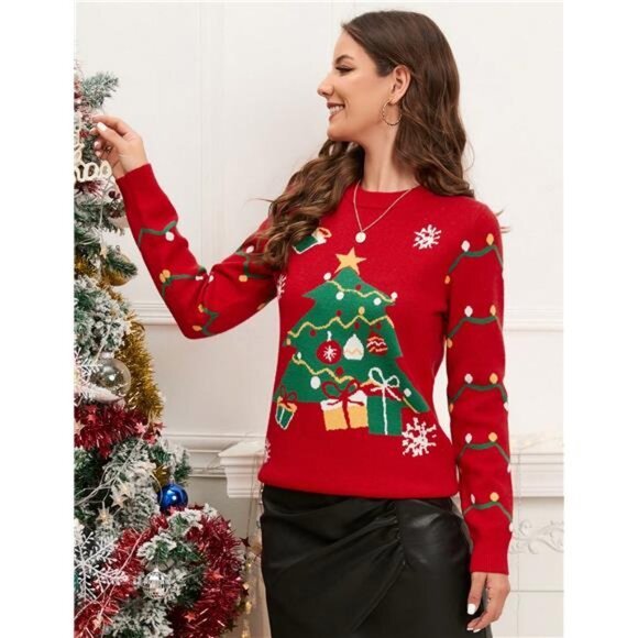 Women's Ugly Christmas Cardigans Button Down Open Front Knit - Picture 3 of 6